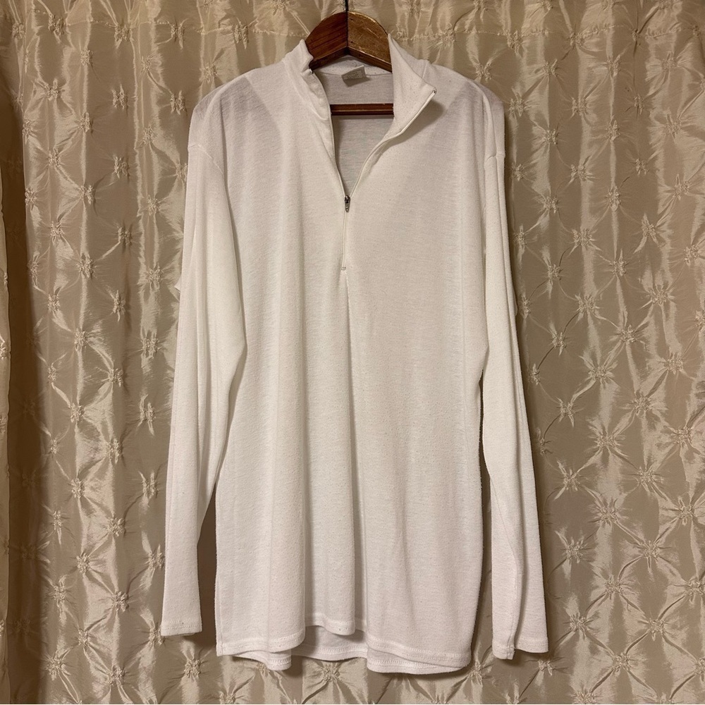 VTG Patagonia White Capilene Long Sleeve Quarter Zip Base Layer Pull Over
